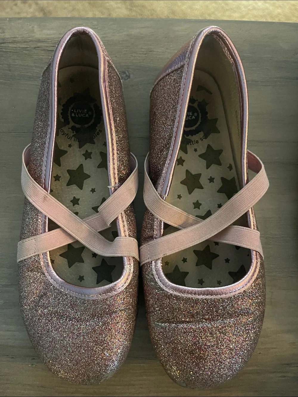 LIVIE & LUCA Girls' Glitter Mary Jane Shoes - Pink